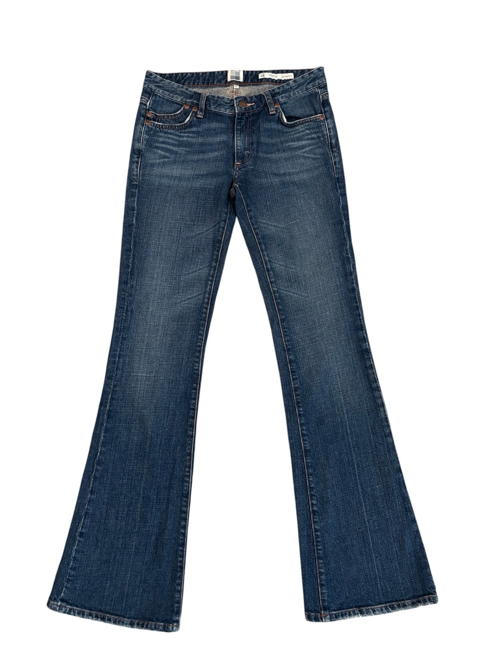 Salt Works Women's Medium Wash Low Rise Flare Jeans - Blue